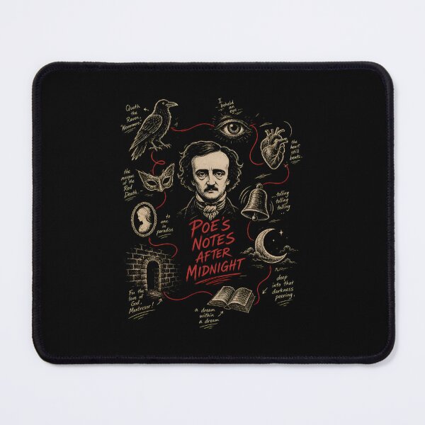 Item preview, Poe's Notes After Midnight Gothic Literary Art designed and sold by Fenay Designs.