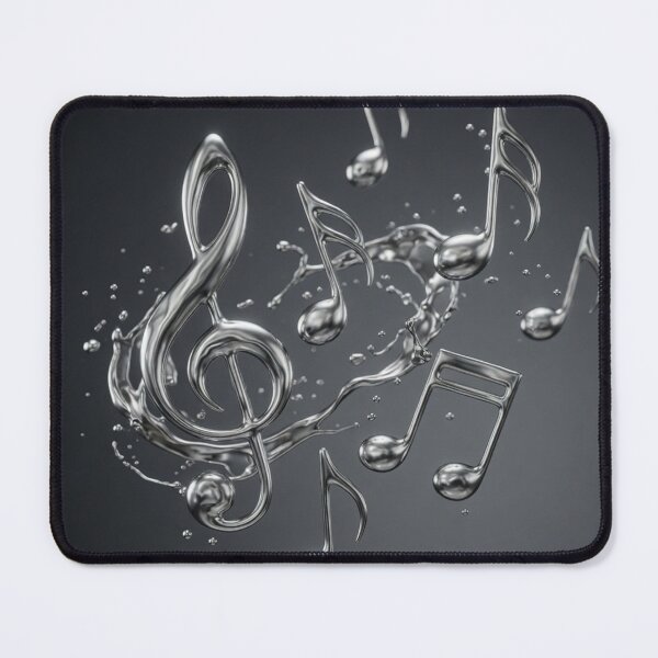 Item preview, Silver Liquid Metallic Musical Notes Splashing designed and sold by Pioneer Spirit Market.