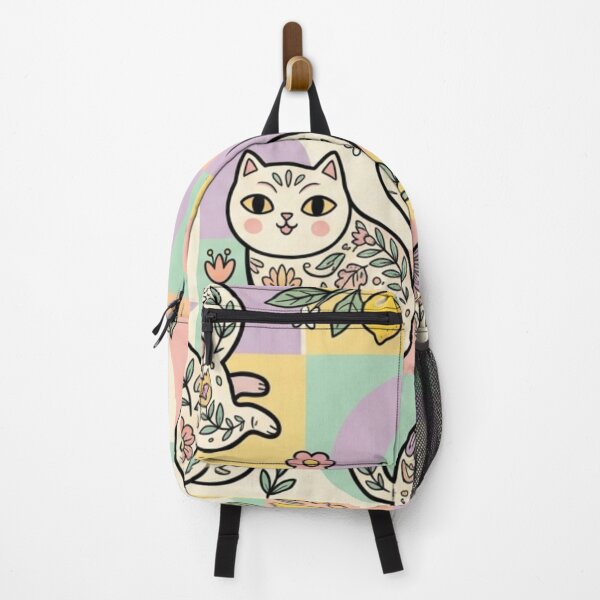 Item preview, Cute Folk Art Cats in Lemon Garden designed and sold by Iampoji.