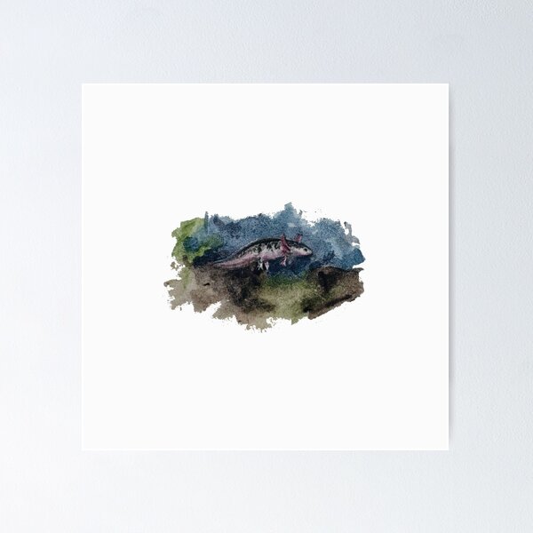 Item preview,  Axolotl Watercolor (original hand painted) designed and sold by artpadanna.