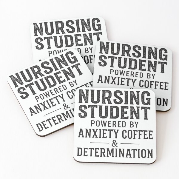 Item preview, Nursing Student Powered By Anxiety Coffee Funny Nurse Shirt designed and sold by Urbancraftup.