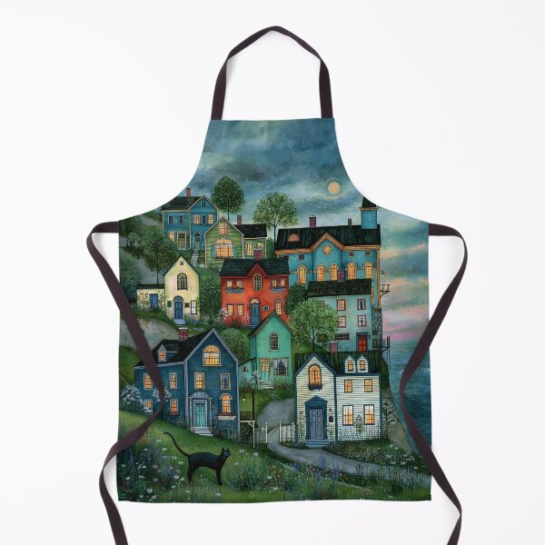 Item preview, Charming Hillside Village at Night designed and sold by Blue Horse Photo Magic.
