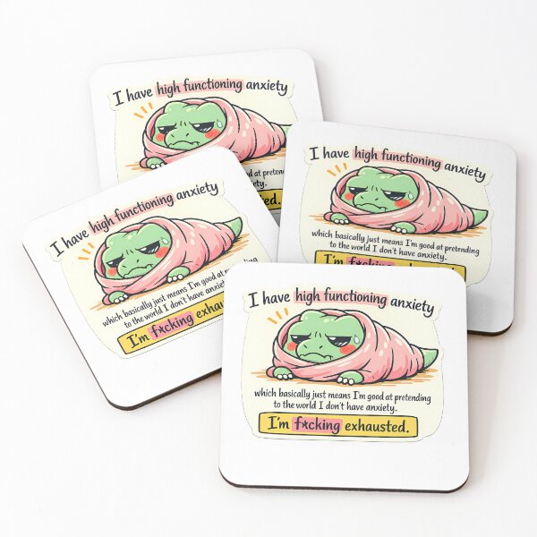 Item preview, Cozy Green T-Rex High Functioning Anxiety Blanket Sticker designed and sold by MIROUZ2000.