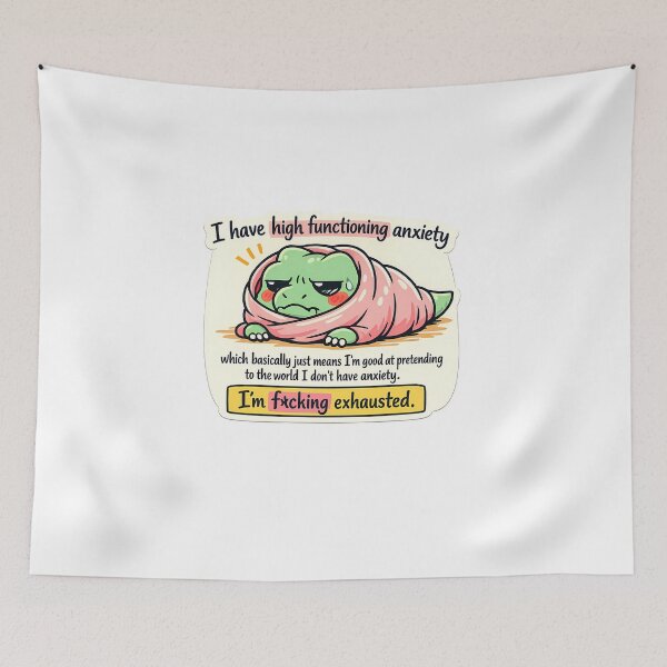 Item preview, Cozy Green T-Rex High Functioning Anxiety Blanket Sticker designed and sold by MIROUZ2000.