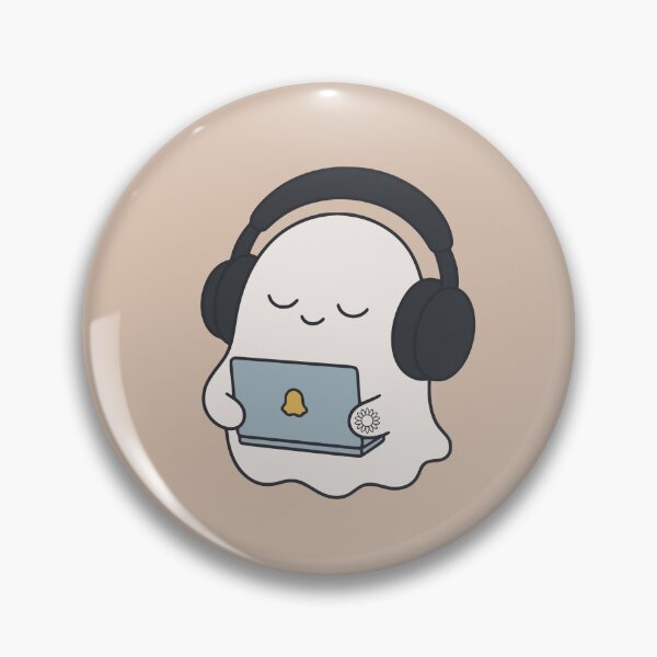 Item preview, Introvert Cute Ghost With Laptop - Cozy Vibes Aesthetic designed and sold by suncorner28.