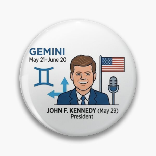 Item preview, Gemini Leader: John F. Kennedy Modern Zodiac Art designed and sold by layalistoresa.