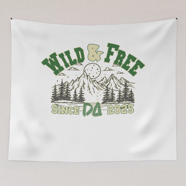 Item preview, Vintage Varsity Wild Free Since 2025 Mountain Nature Landscape Streetwear Graphic designed and sold by DesignArtist.ia.
