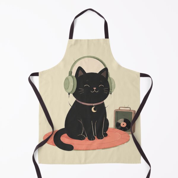 Item preview, Meow and Music Black Cat Sticker designed and sold by PrintByte.