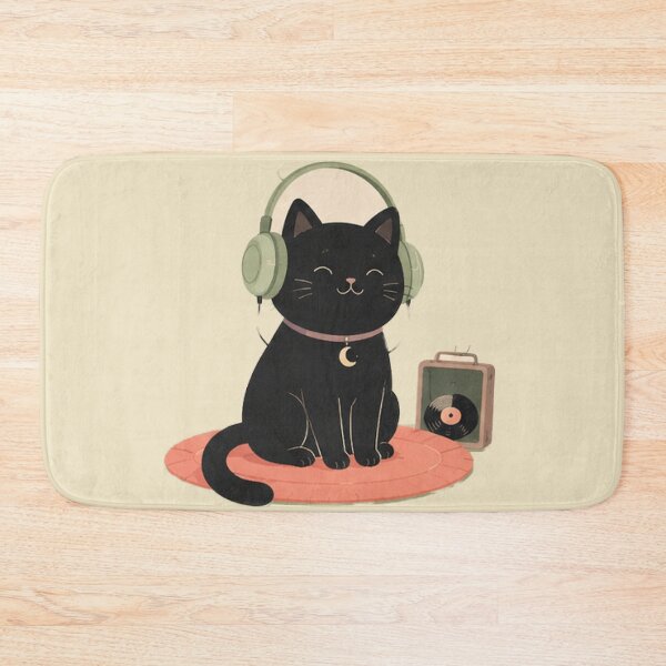 Item preview, Meow and Music Black Cat Sticker designed and sold by PrintByte.
