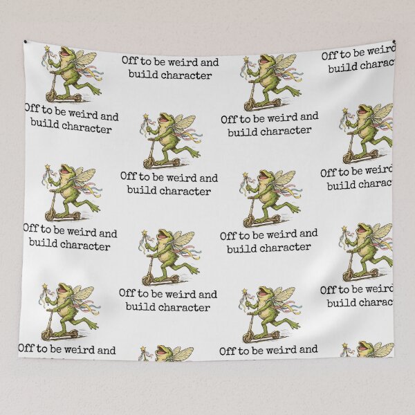 Item preview, Off To Be Weird And Build Character Funny Frog Fairy Cottagecore designed and sold by Mind-Drift.