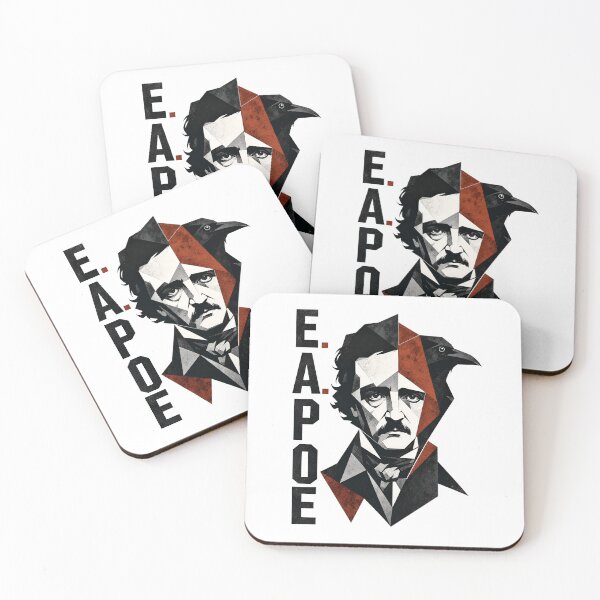 Item preview, Edgar Allan Poe Abstract Geometric Raven Portrait Poster designed and sold by Fenay Designs.
