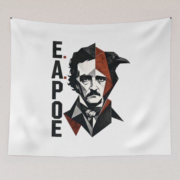 Item preview, Edgar Allan Poe Abstract Geometric Raven Portrait Poster designed and sold by Fenay Designs.