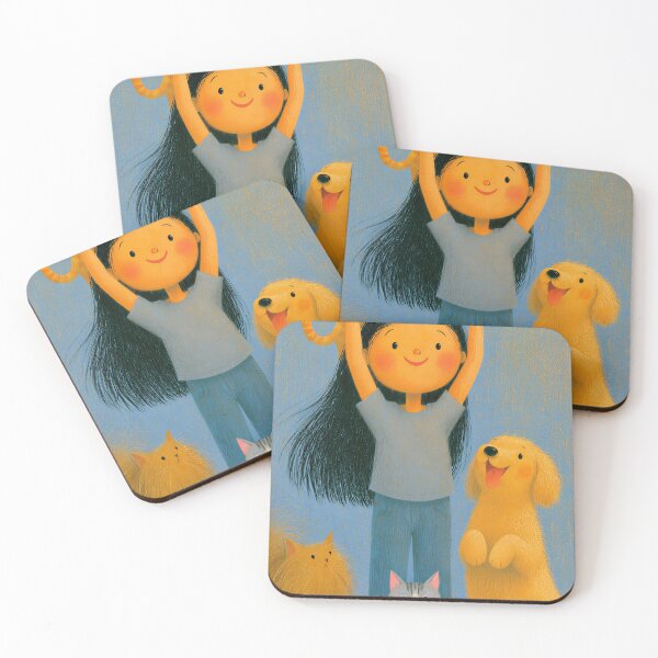 Item preview, Happy Girl Hanging Out With Her Whole Pet Squad designed and sold by Liana-666.