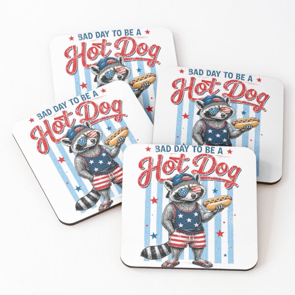 Item preview, Bad Day to Be A Hot Dog Funny Raccoon Hotdog 4th of July  designed and sold by Bright08.
