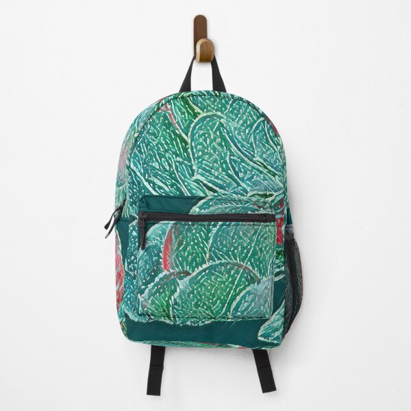 Item preview, Graphic Textured Teal and Red Succulent Digital Painting designed and sold by BalkanBloom.