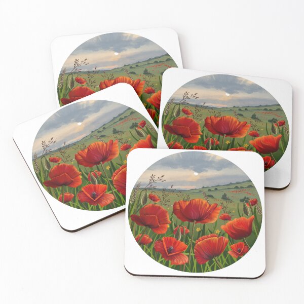 Item preview, Red poppies in the foothills  designed and sold by Freiyart.