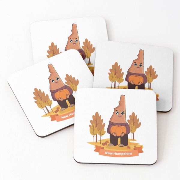 Item preview, New Hampshire Fall Season Pumpkin Cute Character designed and sold by Travel.Art.