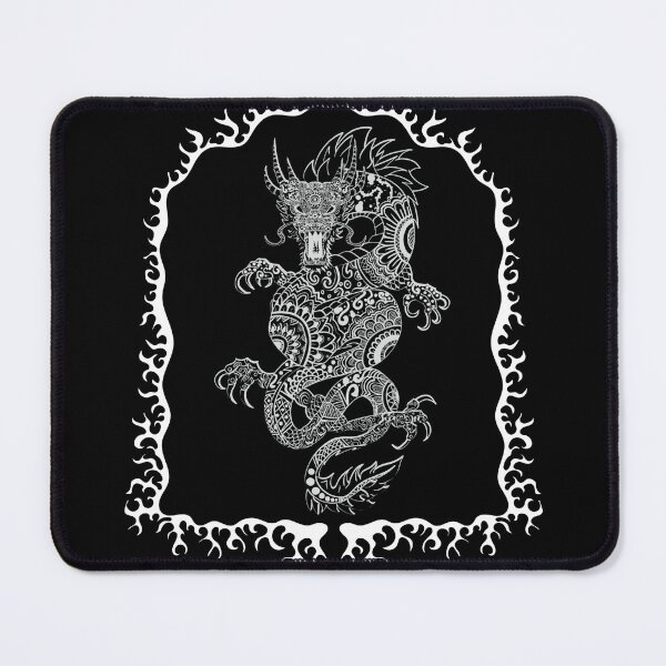 Item preview, Tattoo Design Dragon in Frame for Dark Coloured Items designed and sold by TeeGeeTees.