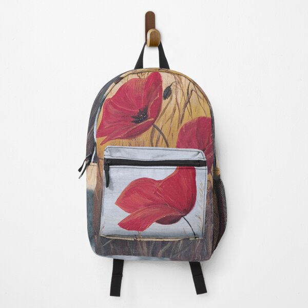 Item preview, Red Poppy Wall Art – Moody Floral Sunset, Dark Cottagecore Room Decor designed and sold by illeN-Art-World.