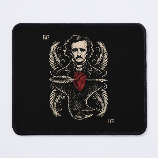 Item preview, Edgar Allan Poe Playing Card Quill Heart Woodcut Art designed and sold by Fenay Designs.
