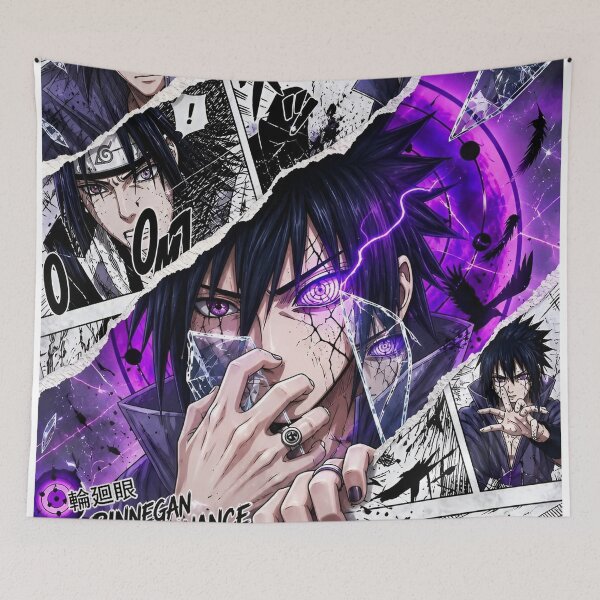 Item preview, Sasuke | Purple Eye Shadow Warrior | Mystic Dojutsu Anime Style Collage designed and sold by Dyan4.