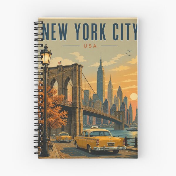 Item preview, New York City Vintage Travel Poster | Manhattan Skyline Wall Art designed and sold by Timeless Design.