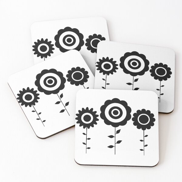 Item preview, Scandinavian Retro Flowers Black and White Graphic designed and sold by ZorianArt.