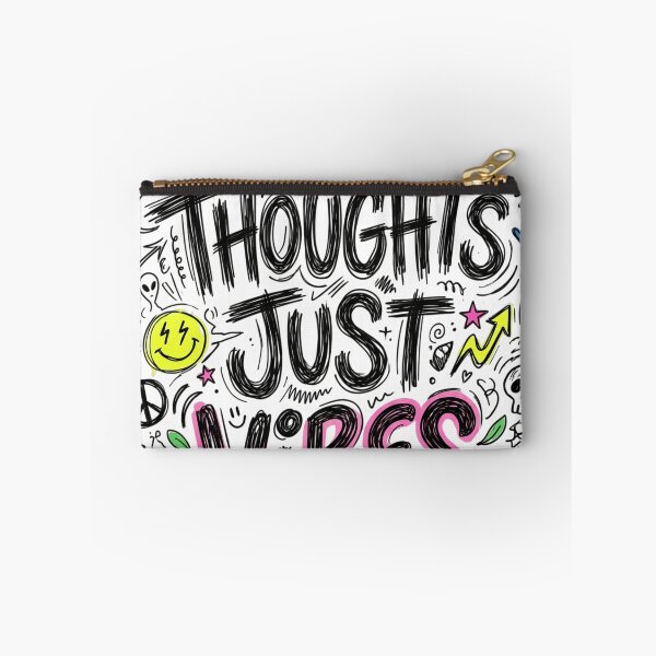 Item preview, No Thoughts Just Vibes – Chaotic Doodle Typography designed and sold by krishna-artdesigns.