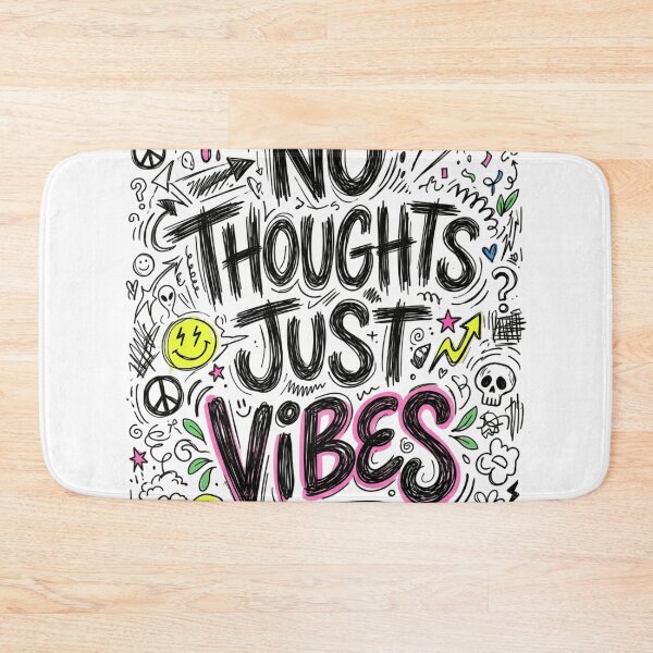 Item preview, No Thoughts Just Vibes – Chaotic Doodle Typography designed and sold by krishna-artdesigns.