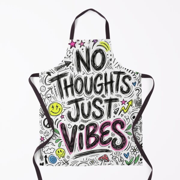 Item preview, No Thoughts Just Vibes – Chaotic Doodle Typography designed and sold by krishna-artdesigns.