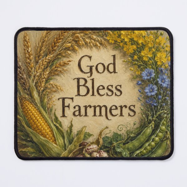 Item preview, God Bless Farmers Harvest Wreath Oil Painting designed and sold by Pioneer Spirit Market.