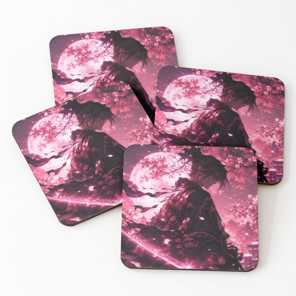 Item preview, Moonlit Sakura Samurai | Pink Cherry Blossom Warrior Fantasy Art designed and sold by Dyan4.