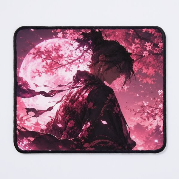Item preview, Moonlit Sakura Samurai | Pink Cherry Blossom Warrior Fantasy Art designed and sold by Dyan4.