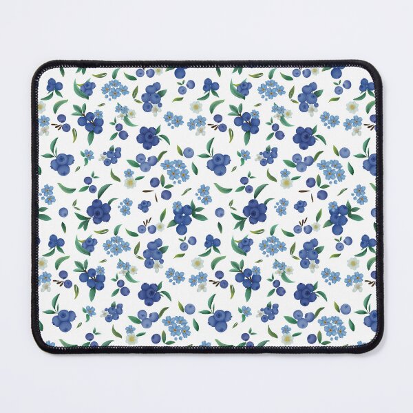 Item preview, Cottagecore Blueberry and Forget Me Not Pattern designed and sold by StoriesInGrain.