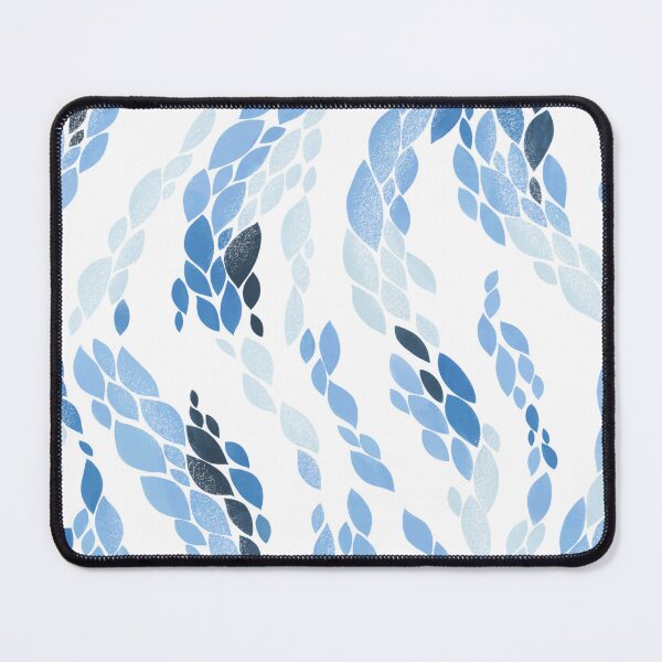 Item preview, Blue Abstract Waves Leaves Seamless Pattern designed and sold by LafinaArt.