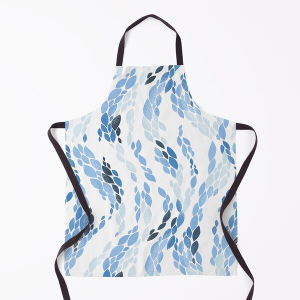 Item preview, Blue Abstract Waves Leaves Seamless Pattern designed and sold by LafinaArt.