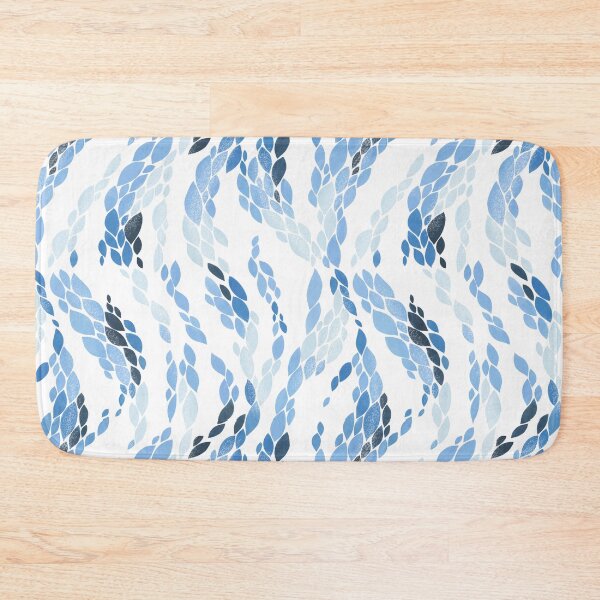 Item preview, Blue Abstract Waves Leaves Seamless Pattern designed and sold by LafinaArt.