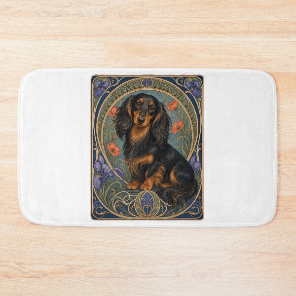 Item preview, Long Haired Dachshund Art Nouveau Dog Art designed and sold by AntiqueImages.