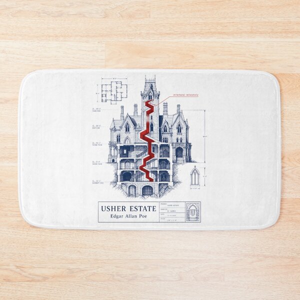 Item preview, The Fall of the House of Usher Gothic Blueprint Art designed and sold by Fenay Designs.