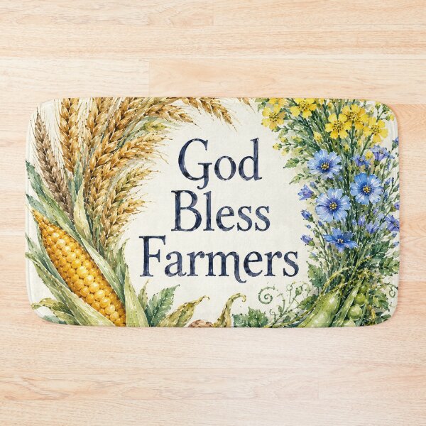 Item preview, Watercolor God Bless Farmers Harvest Wreath designed and sold by Pioneer Spirit Market.