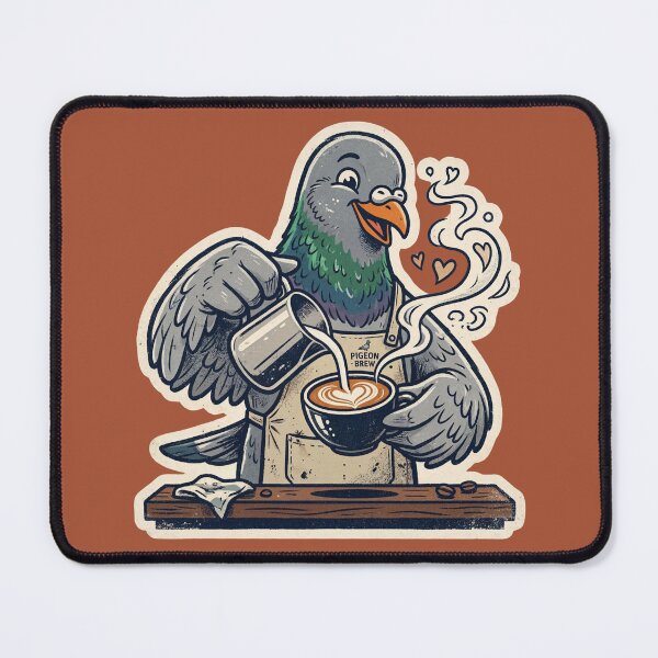 Item preview, Funny Barista Pigeon Pouring Heart Latte Art designed and sold by azule1.