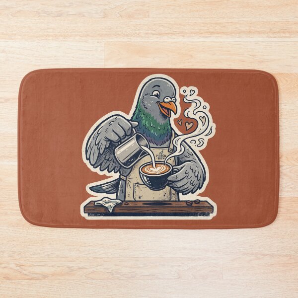 Item preview, Funny Barista Pigeon Pouring Heart Latte Art designed and sold by azule1.