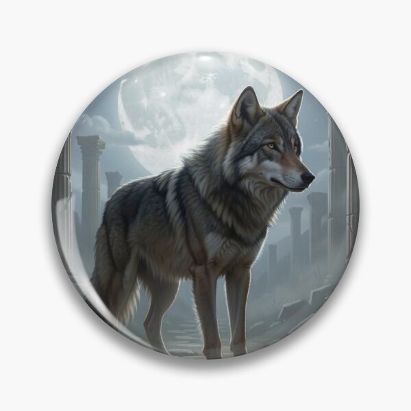 Artikelvorschau, Majestätischer Wolf inmitten antiker Ruinen entworfen und verkauft von Kirrindy Designs.