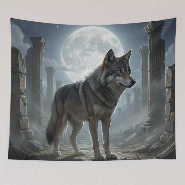 Item preview, Majestic Wolf Amongst Ancient Ruins designed and sold by Kirrindy Designs.