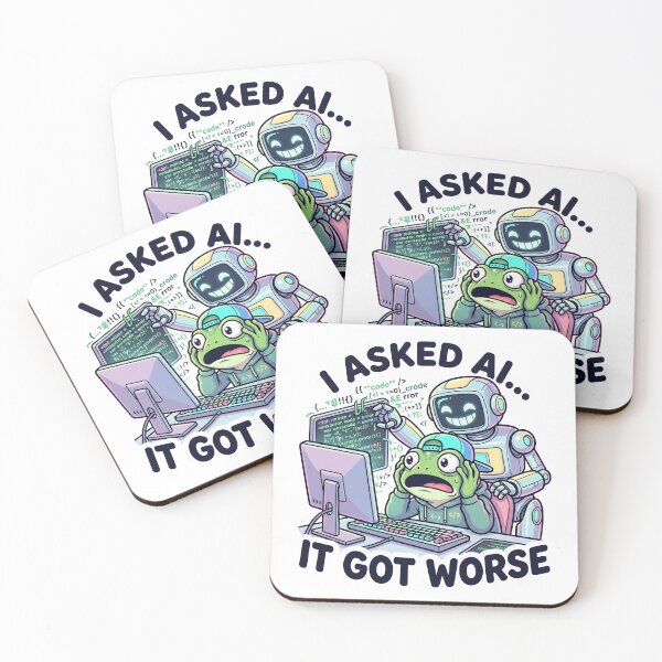 Item preview, Funny AI Coding Meme Sticker designed and sold by Urben Loop.