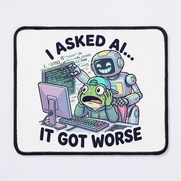 Item preview, Funny AI Coding Meme Sticker designed and sold by Urben Loop.