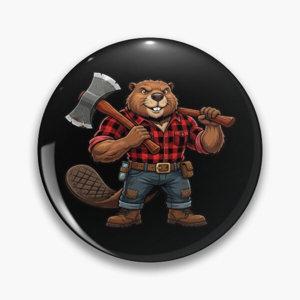 Item preview, Lumberjack Beaver Woodsman Cartoon Illustration designed and sold by DailySparks.