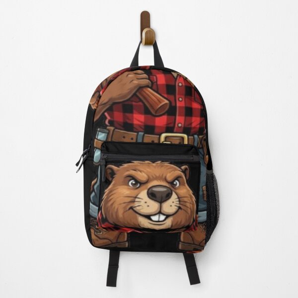 Item preview, Lumberjack Beaver Woodsman Cartoon Illustration designed and sold by DailySparks.