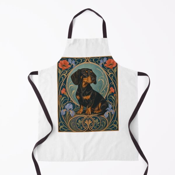 Item preview, Art Nouveau Dachshund Dog Lover Floral Design designed and sold by AntiqueImages.