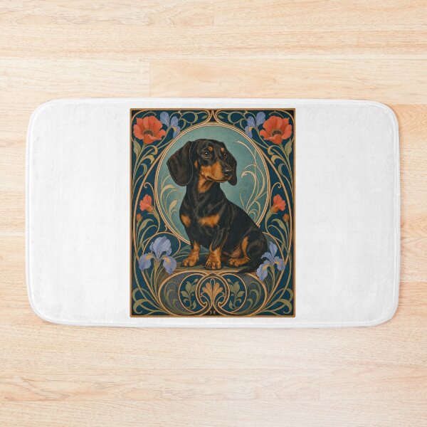 Item preview, Art Nouveau Dachshund Dog Lover Floral Design designed and sold by AntiqueImages.